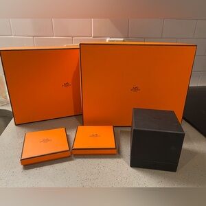 4 Hermes Orange Box Set and 2 Chanel Boxes